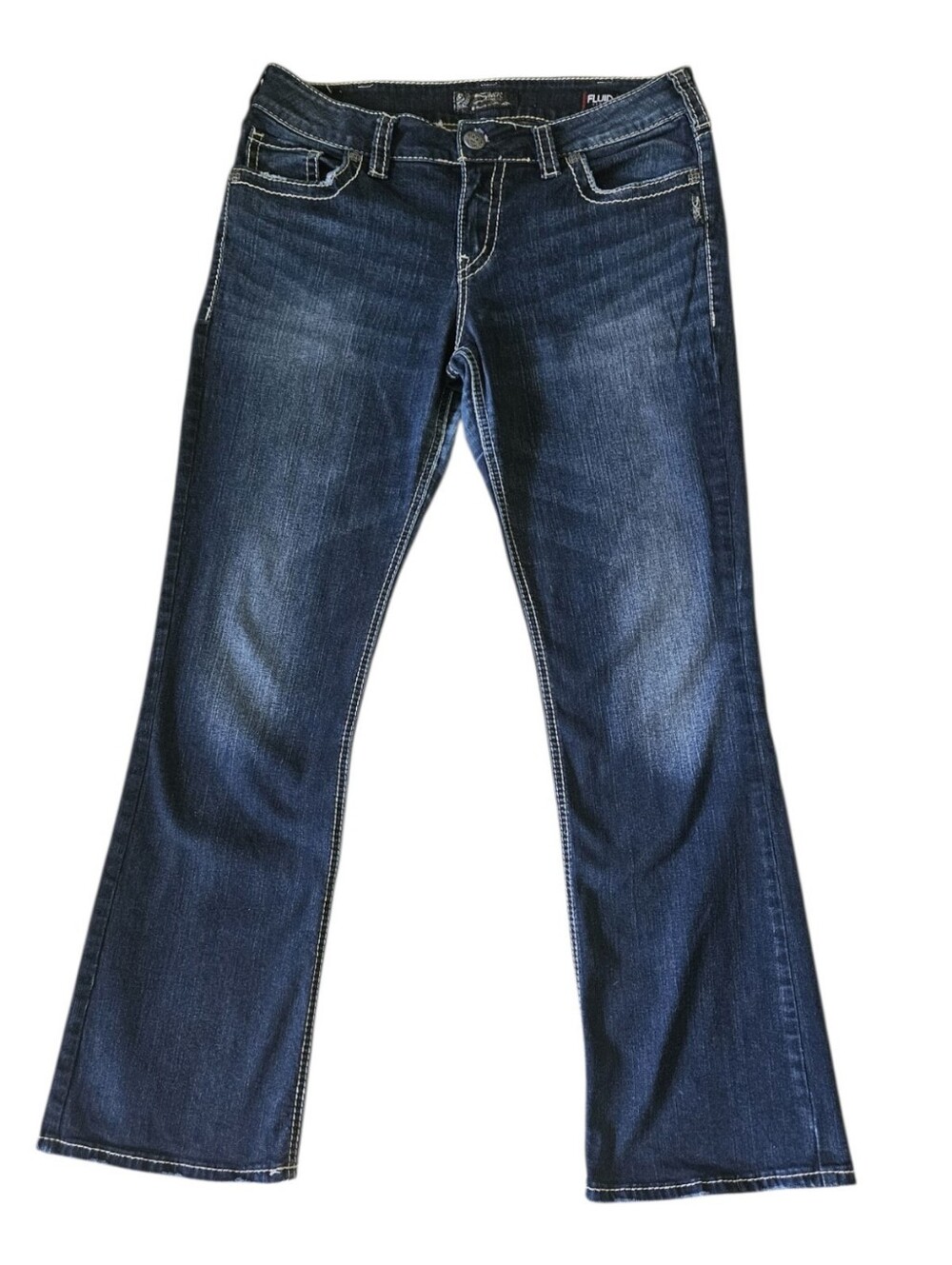Silver Suki Mid Slim Boot Jeans Women's Size 33 Fluid Denim